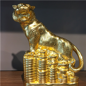 Tượng hổ bằng đồng thếp vàng 9999 cao 28cm độc đáo 3