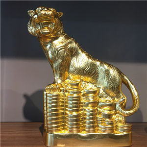 Tượng hổ bằng đồng thếp vàng 9999 cao 28cm độc đáo 1