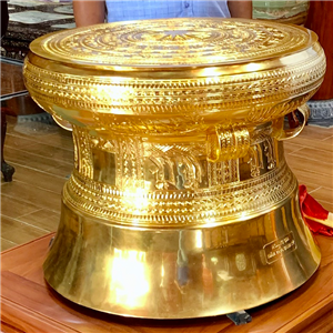 Quả trống đồng Ngọc Lũ thếp vàng đường kính 40cm 2
